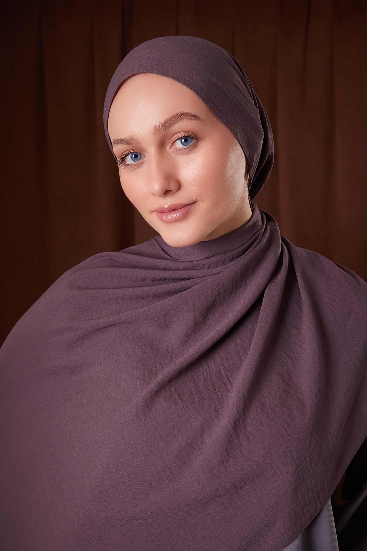 Fivescarf Leylak Düz Luna Cotton Şal