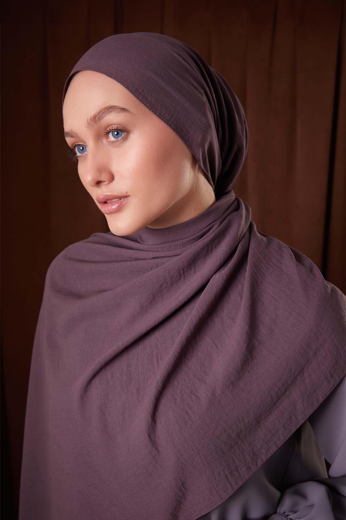 Fivescarf Leylak Düz Luna Cotton Şal