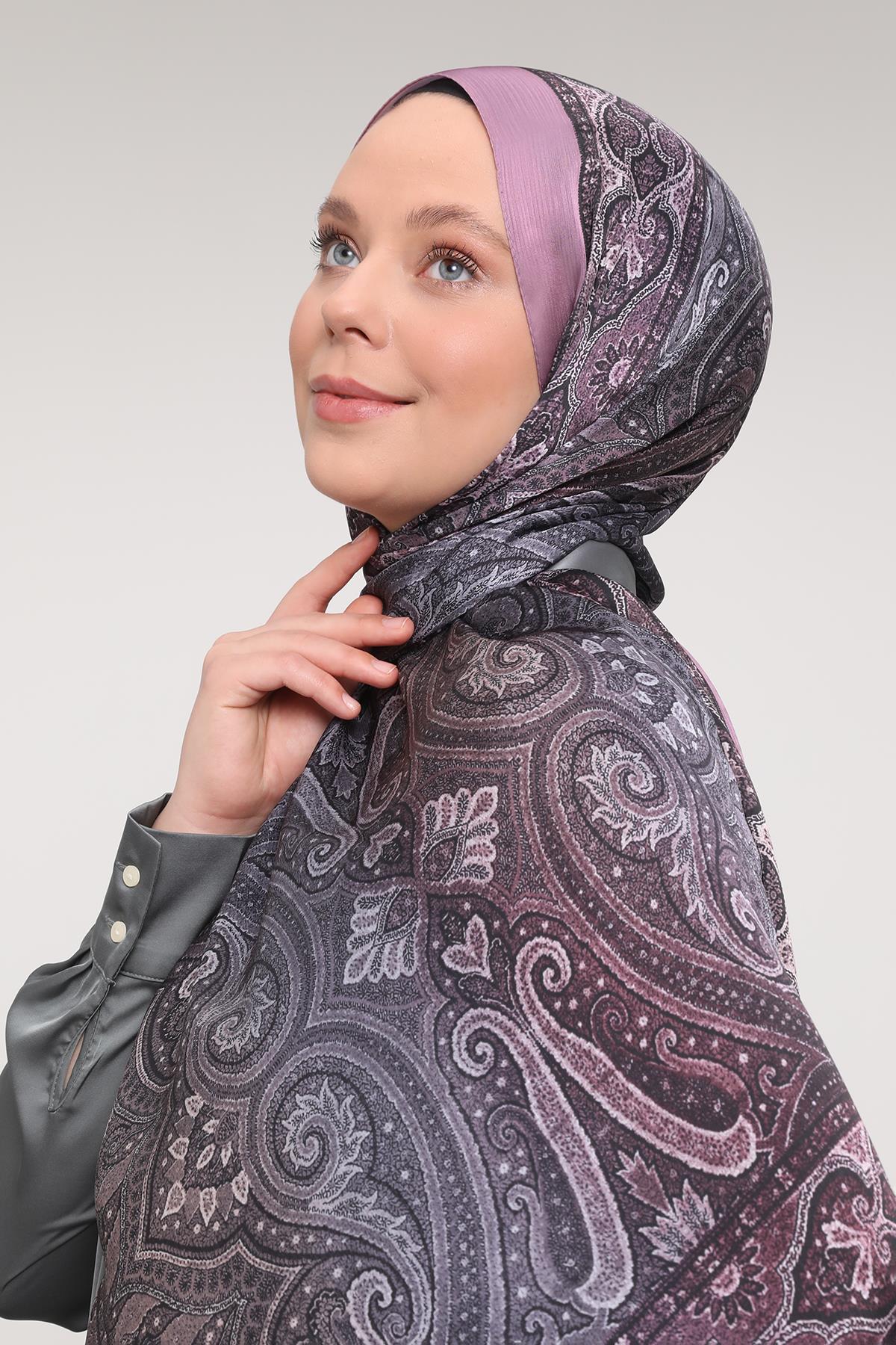 Fivescarf Lila Gölgeli Desen Brand Şal