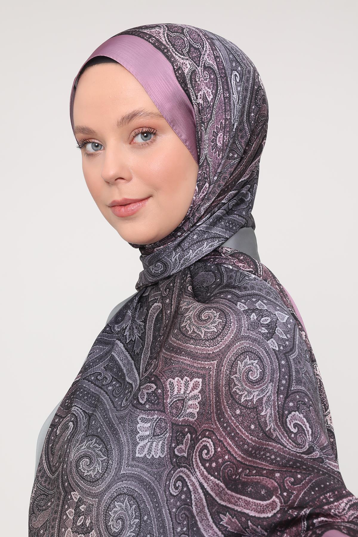 Fivescarf Lila Gölgeli Desen Brand Şal