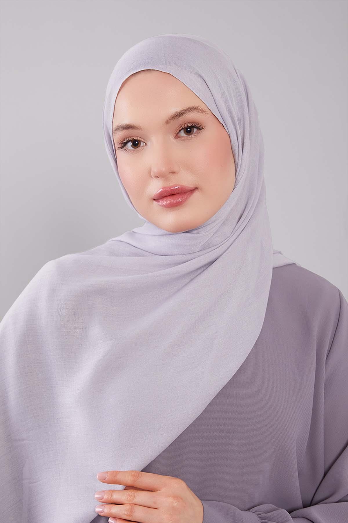 Fivescarf Lila Viskon Modal Düz Şal