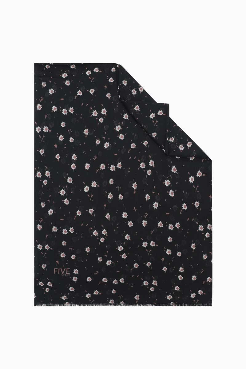 Fivescarf Mat Siyah Relax Garden Şal