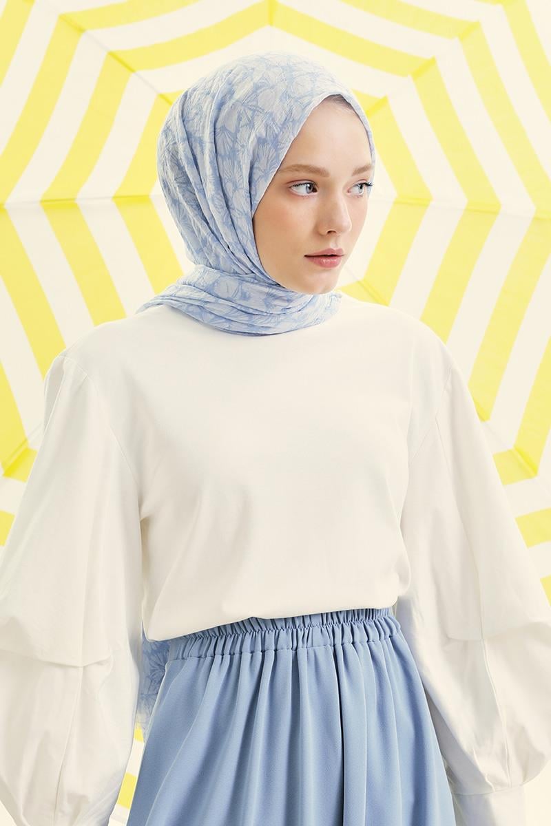 Fivescarf Mavi Ortanca Comfort Line Şal