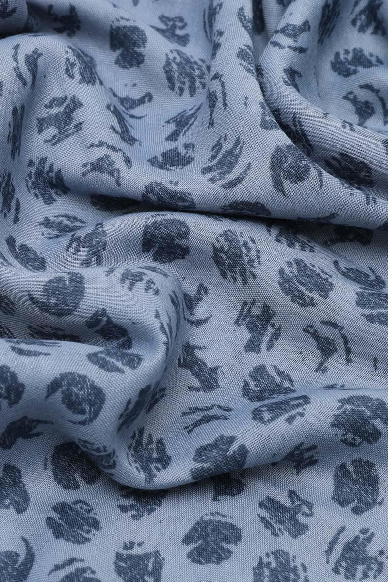 Fivescarf Mavi Relax Fırça Puantiye Şal