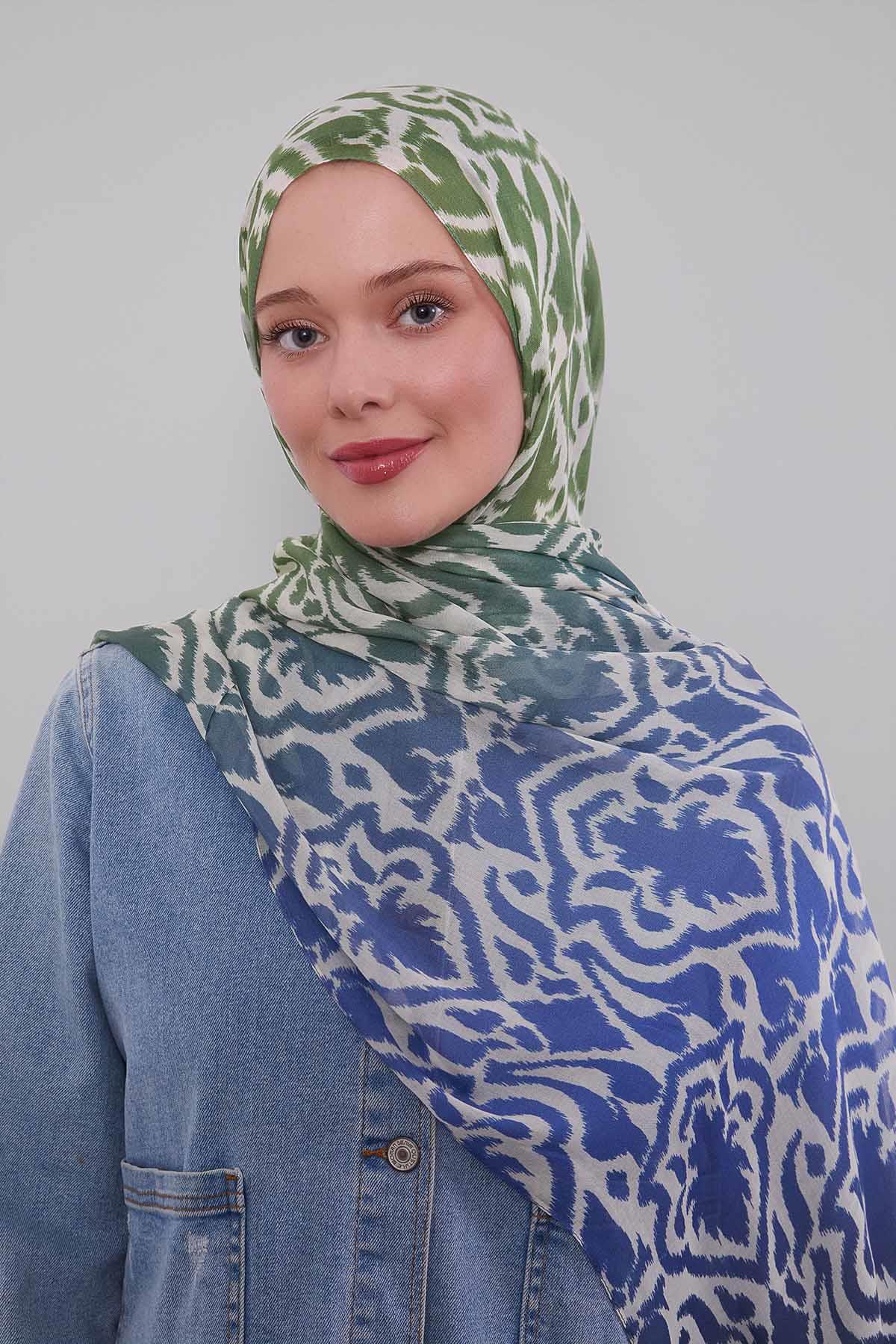 Fivescarf Mavi Renk Geçişli Vivian Şal