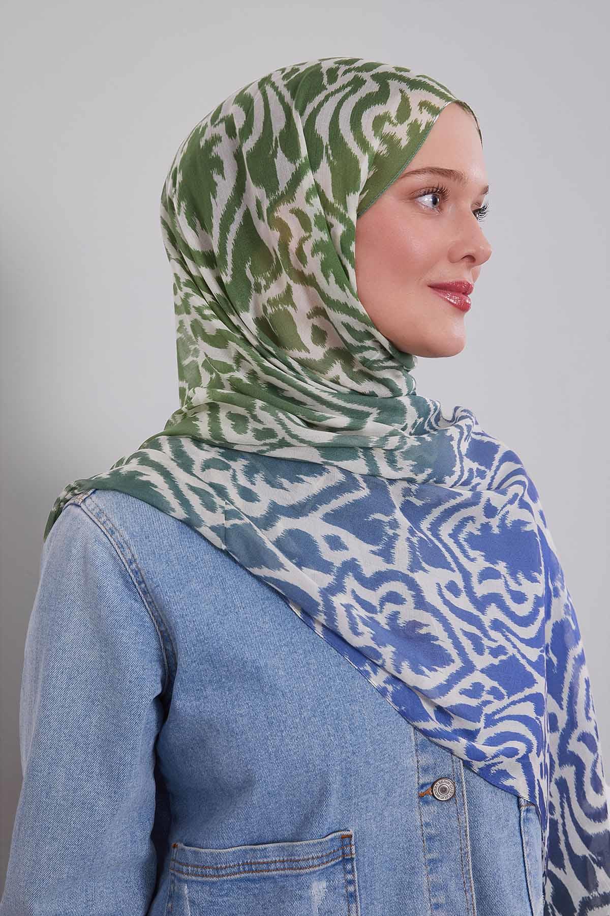 Fivescarf Mavi Renk Geçişli Vivian Şal