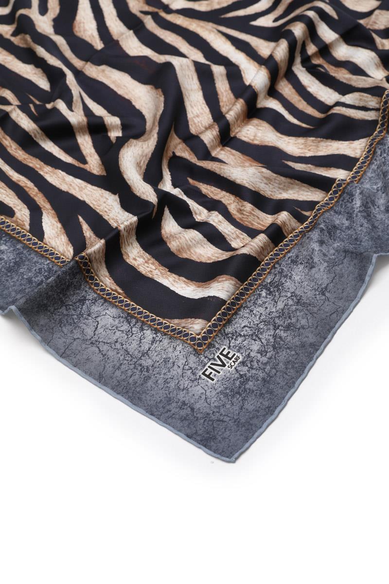 Fivescarf Mavi Twill Digital Eşarp