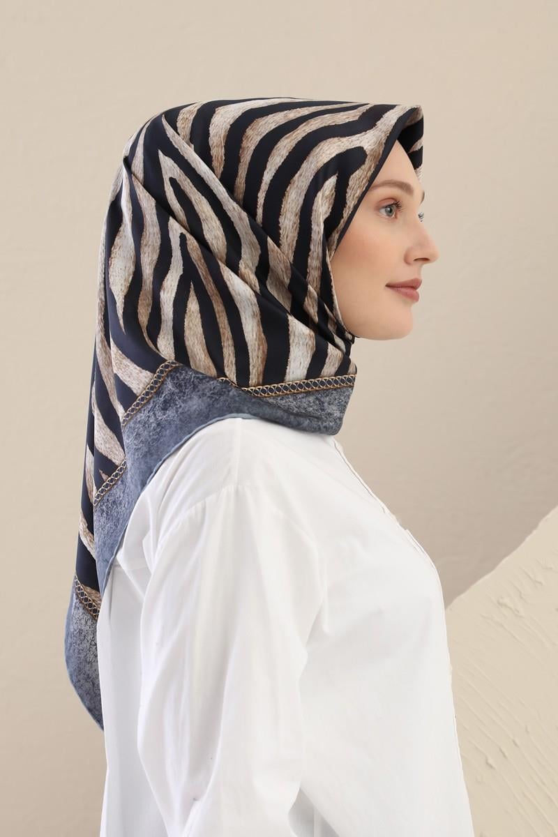 Fivescarf Mavi Twill Digital Eşarp
