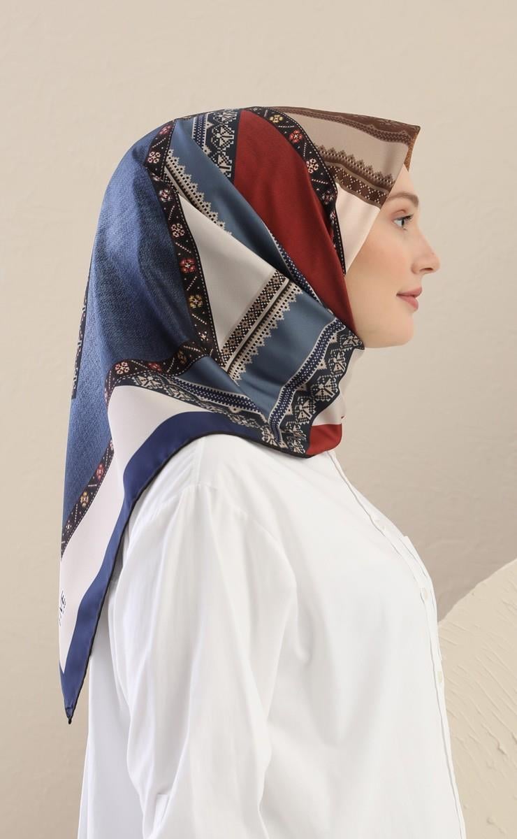 Fivescarf Mavi Twill Digital Eşarp