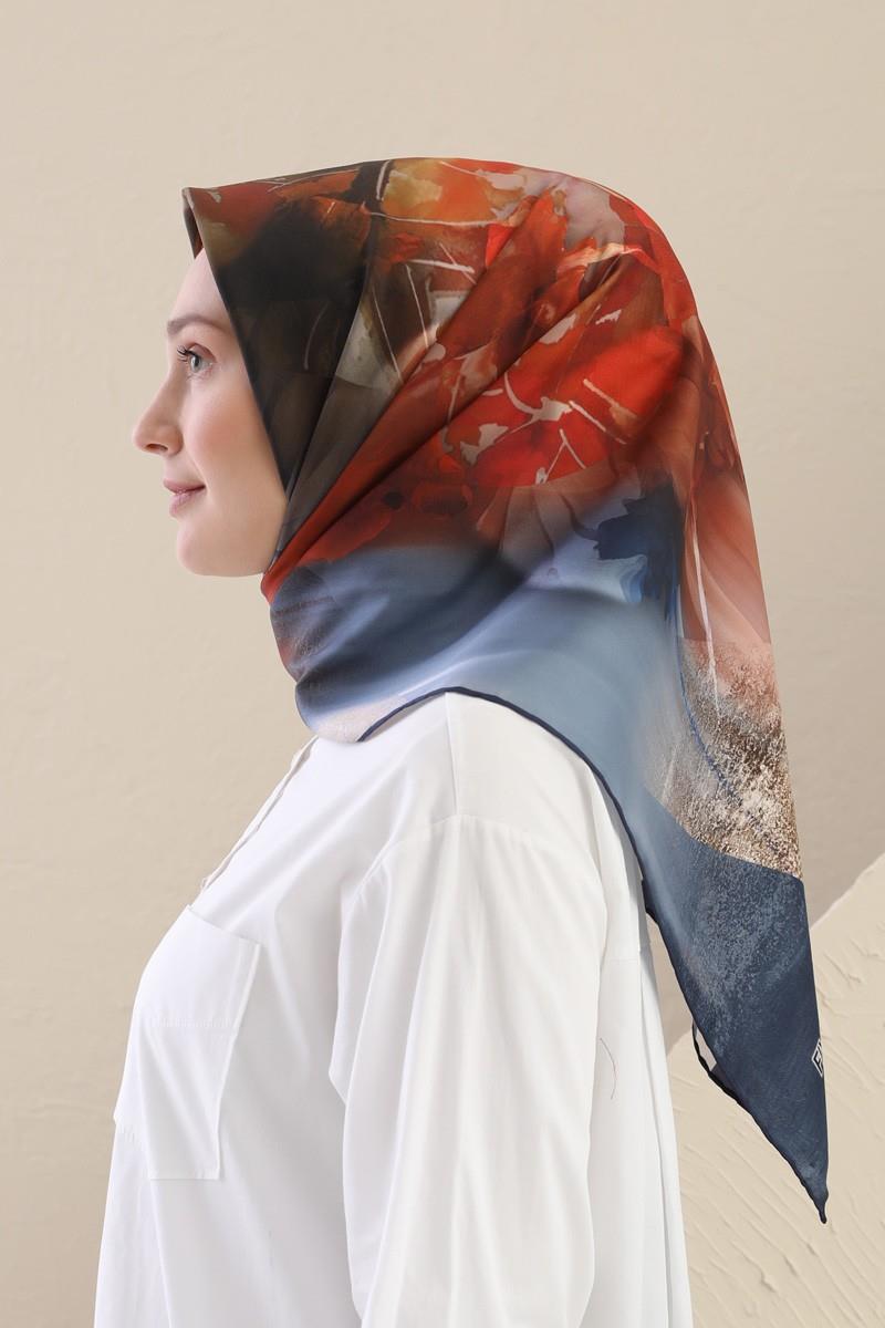 Fivescarf Mavi Twill Digital Eşarp