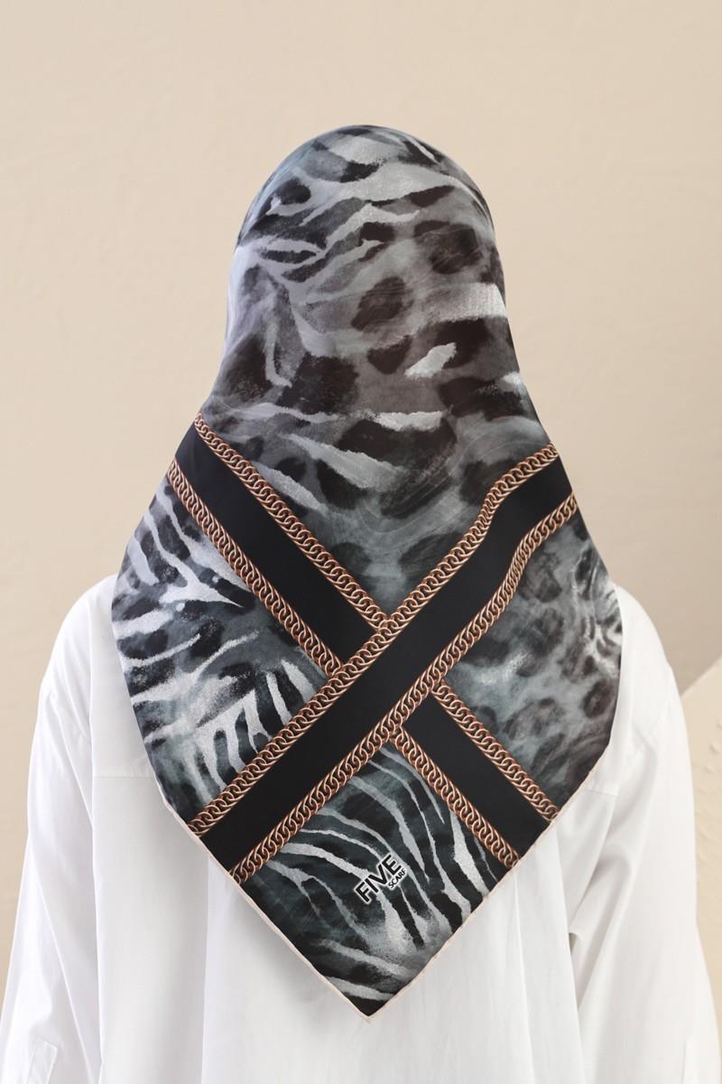 Fivescarf Mavi Twill Digital Eşarp