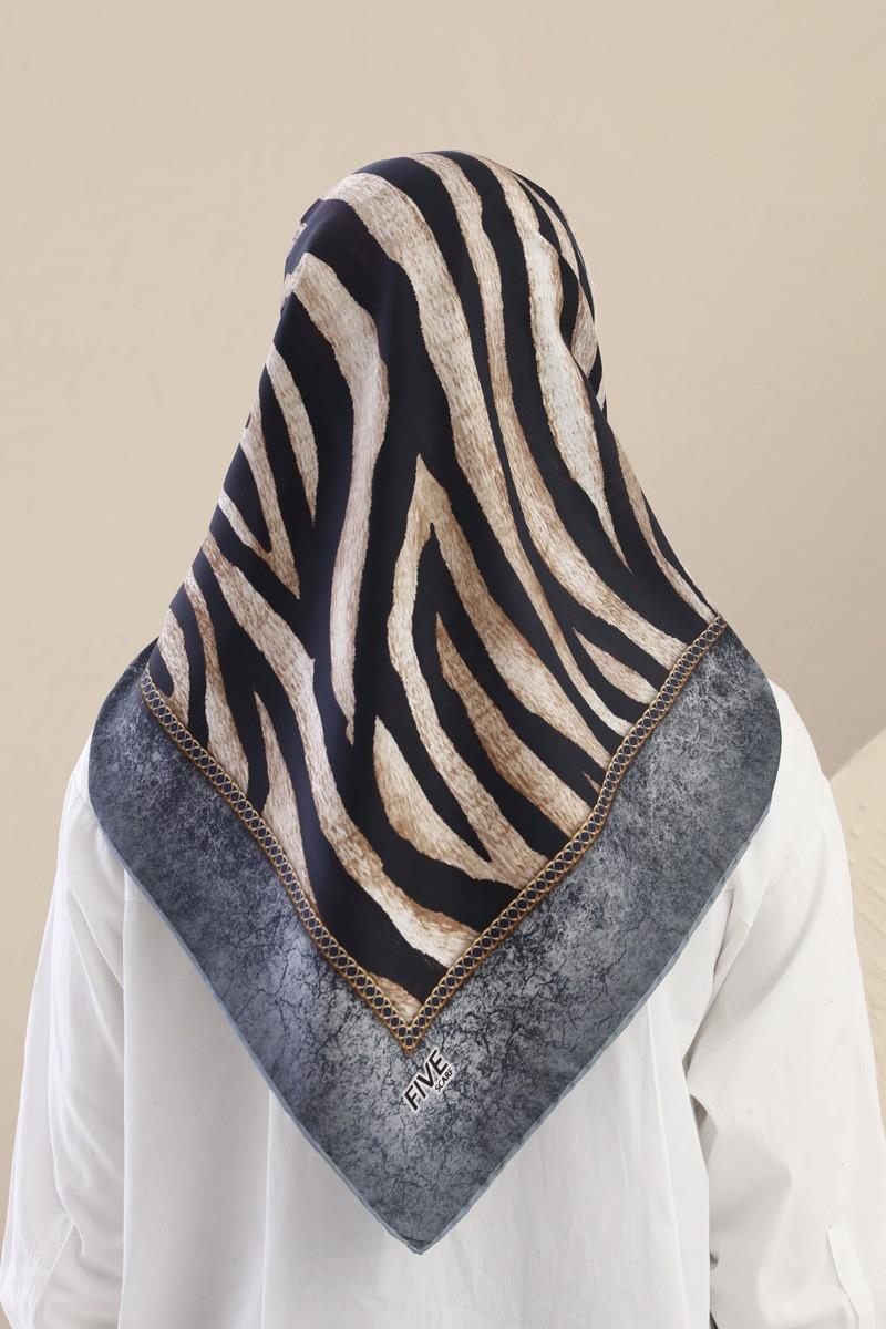 Fivescarf Mavi Twill Digital Eşarp