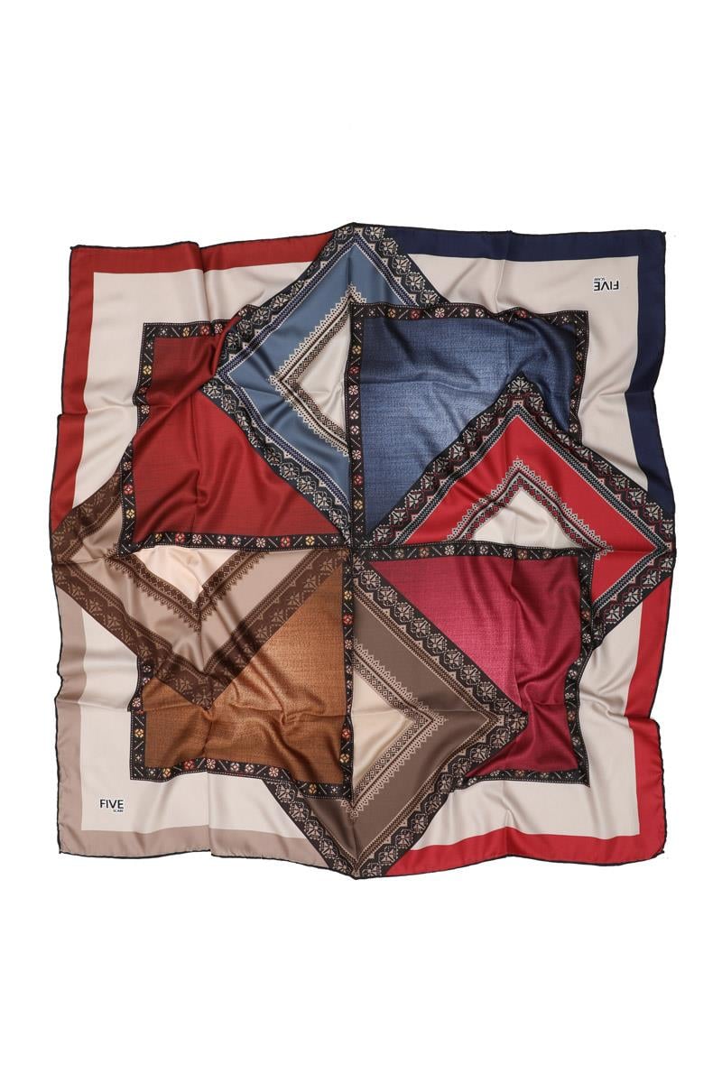 Fivescarf Mavi Twill Digital Eşarp