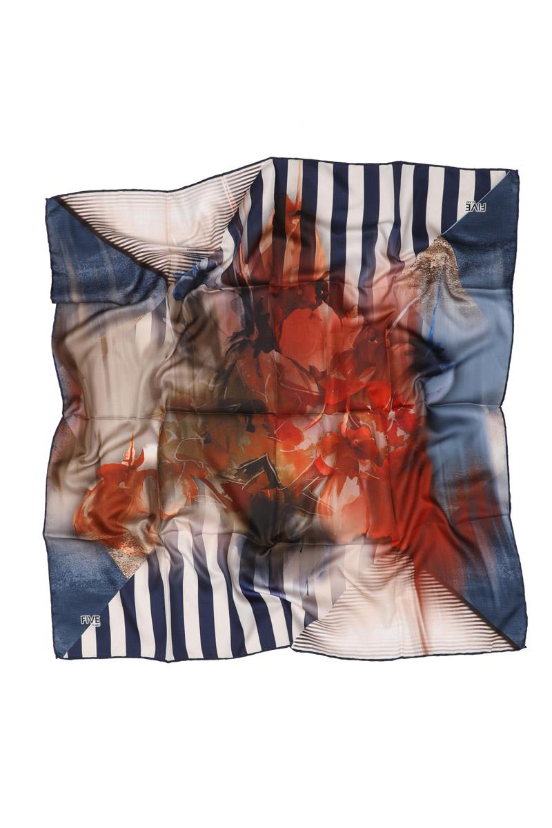 Fivescarf Mavi Twill Digital Eşarp