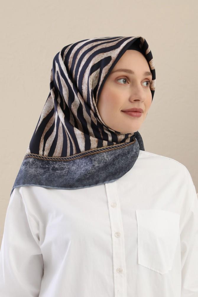 Fivescarf Mavi Twill Digital Eşarp