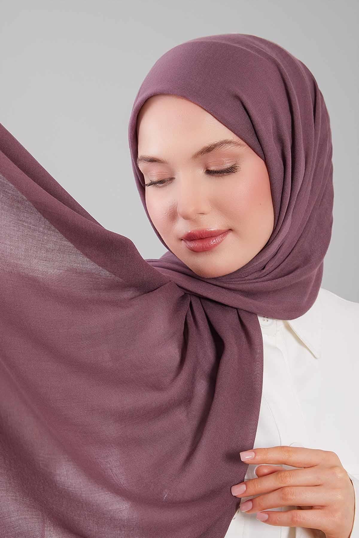 Fivescarf Menekşe Viskon Modal Düz Şal