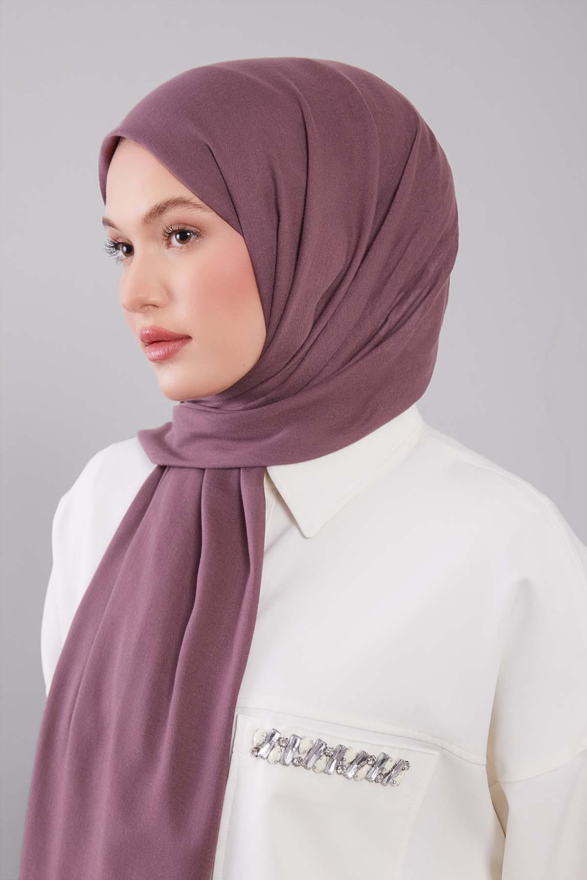 Fivescarf Menekşe Viskon Modal Düz Şal