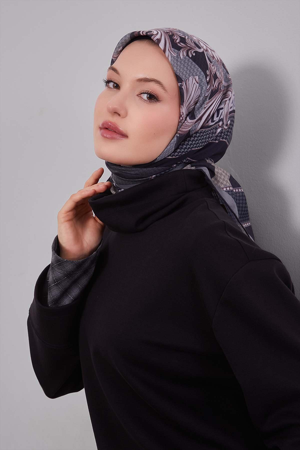 Fivescarf Mint Yeşili Boncuk Desen Silk Coton Eşarp