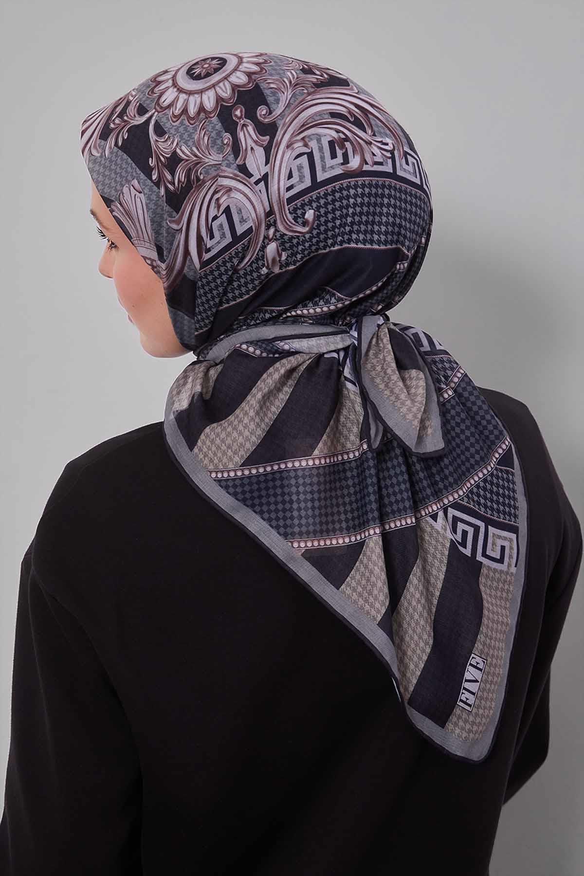 Fivescarf Mint Yeşili Boncuk Desen Silk Coton Eşarp