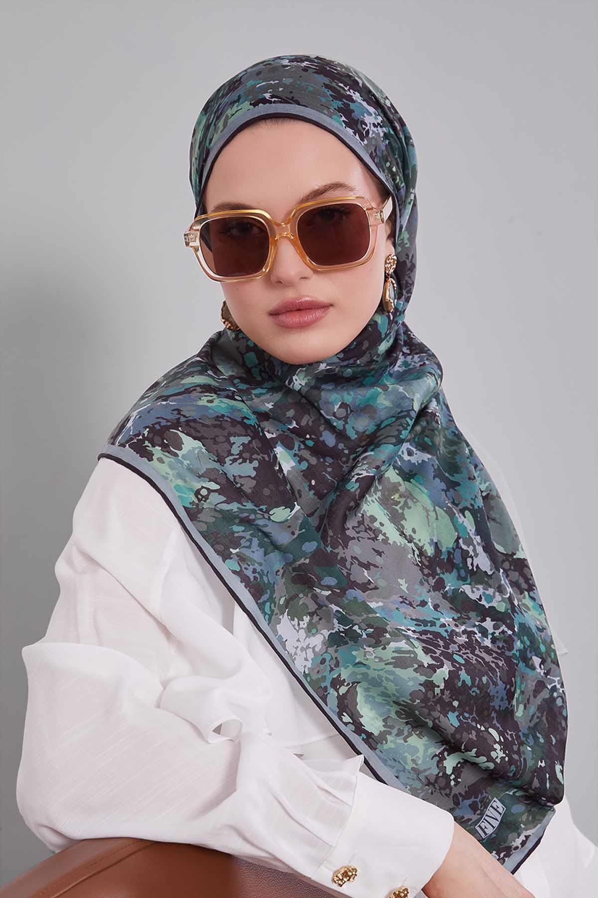 Fivescarf Mint Yeşili Damla Desen Silk Coton Eşarp