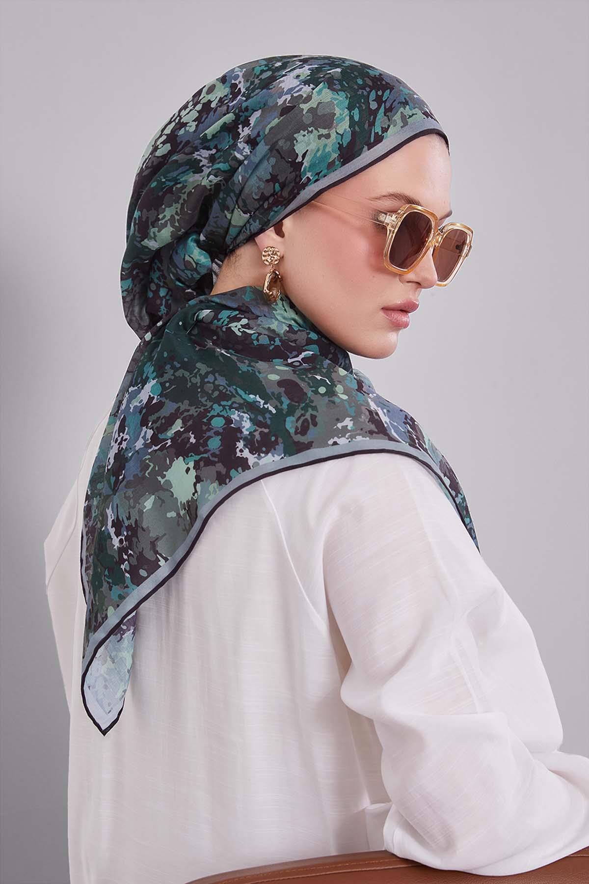 Fivescarf Mint Yeşili Damla Desen Silk Coton Eşarp