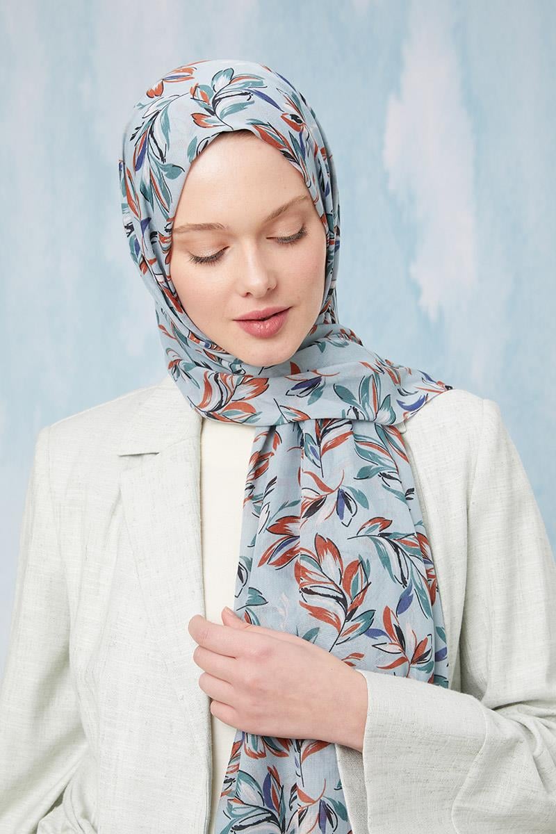 Fivescarf Mint Yeşili Desenli Cotton Şal