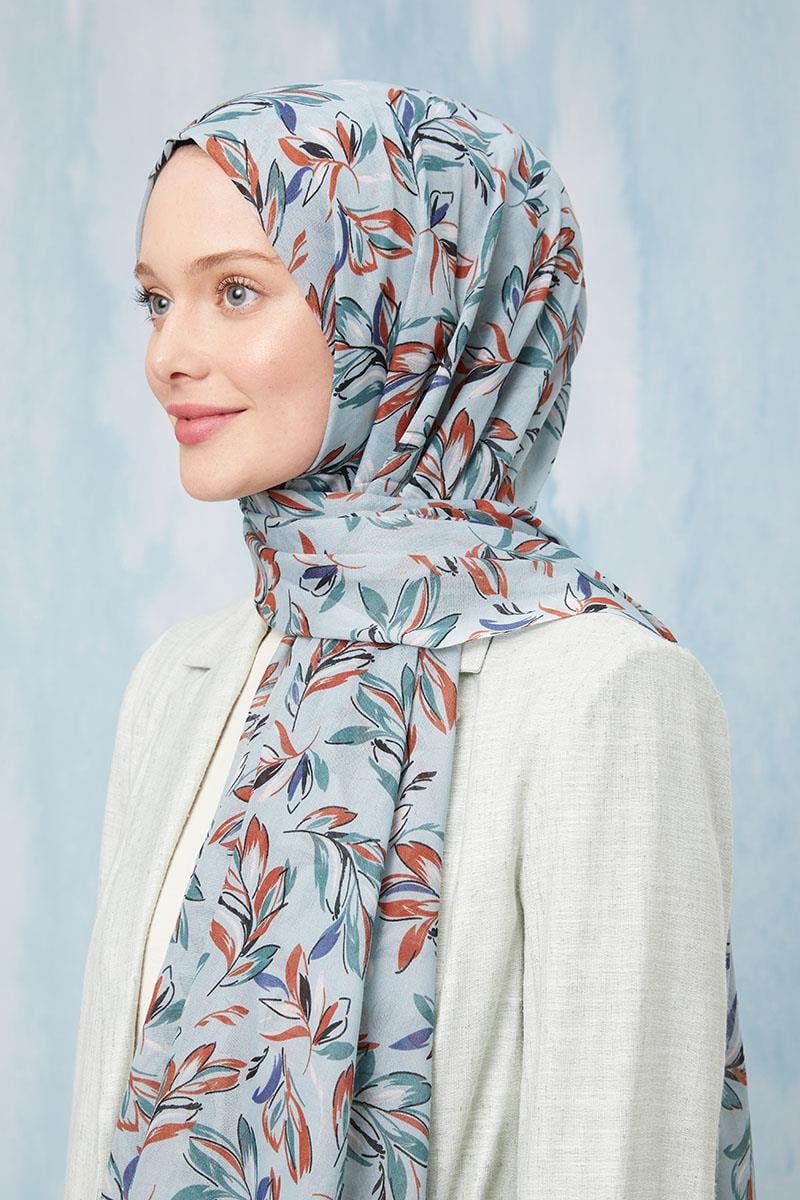 Fivescarf Mint Yeşili Desenli Cotton Şal