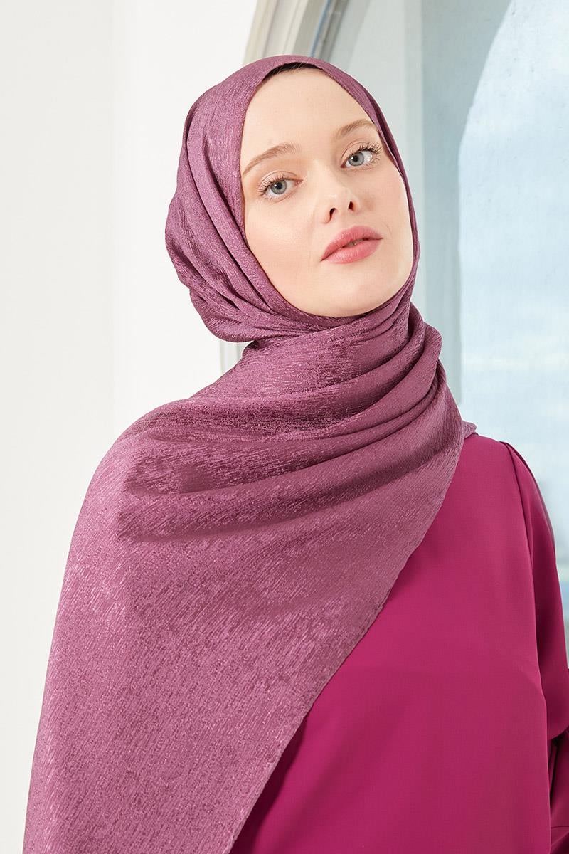 Fivescarf Mor Elmas Abiye Şal