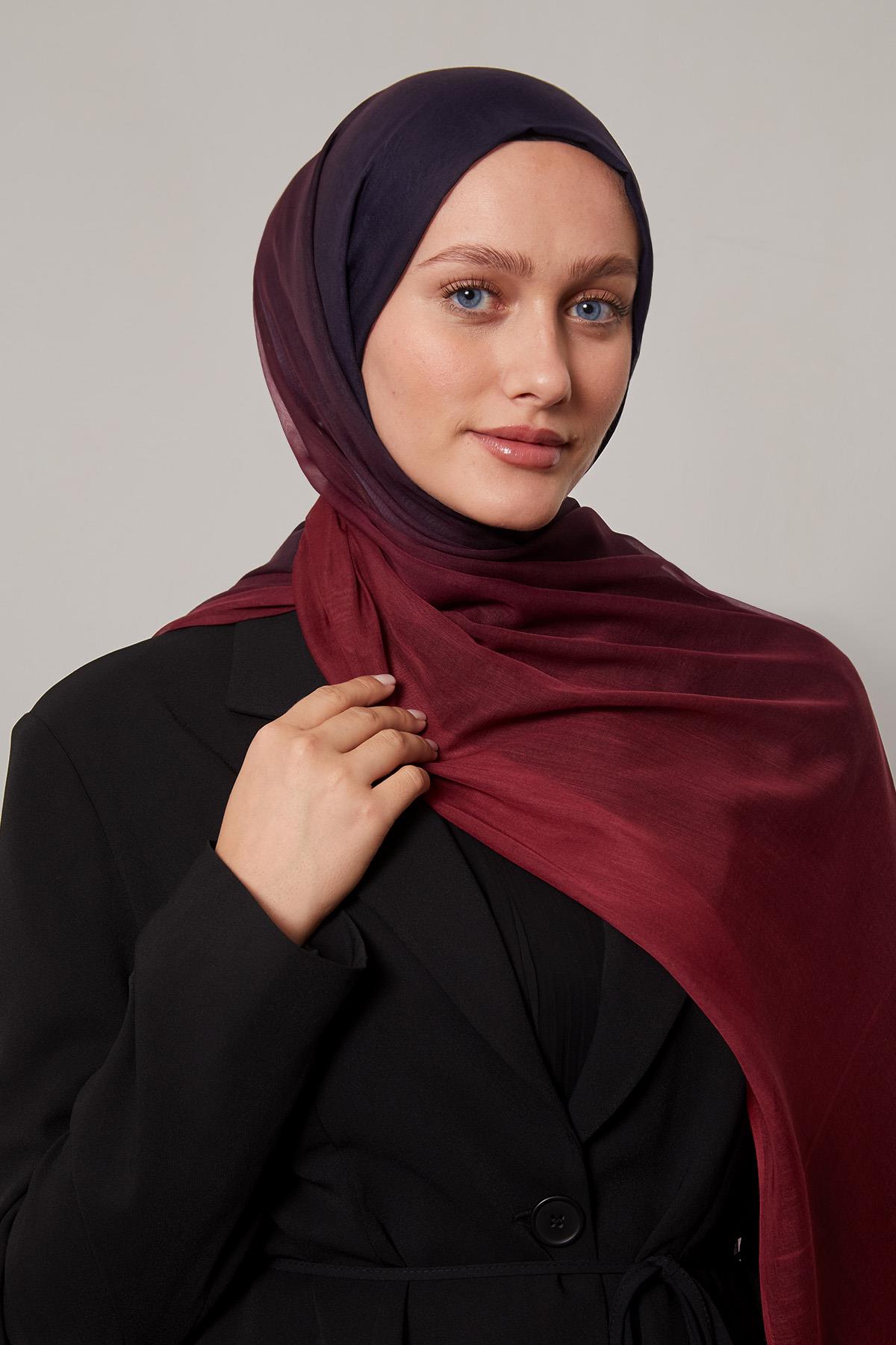 Fivescarf Mor Geçişli Comfort Şal