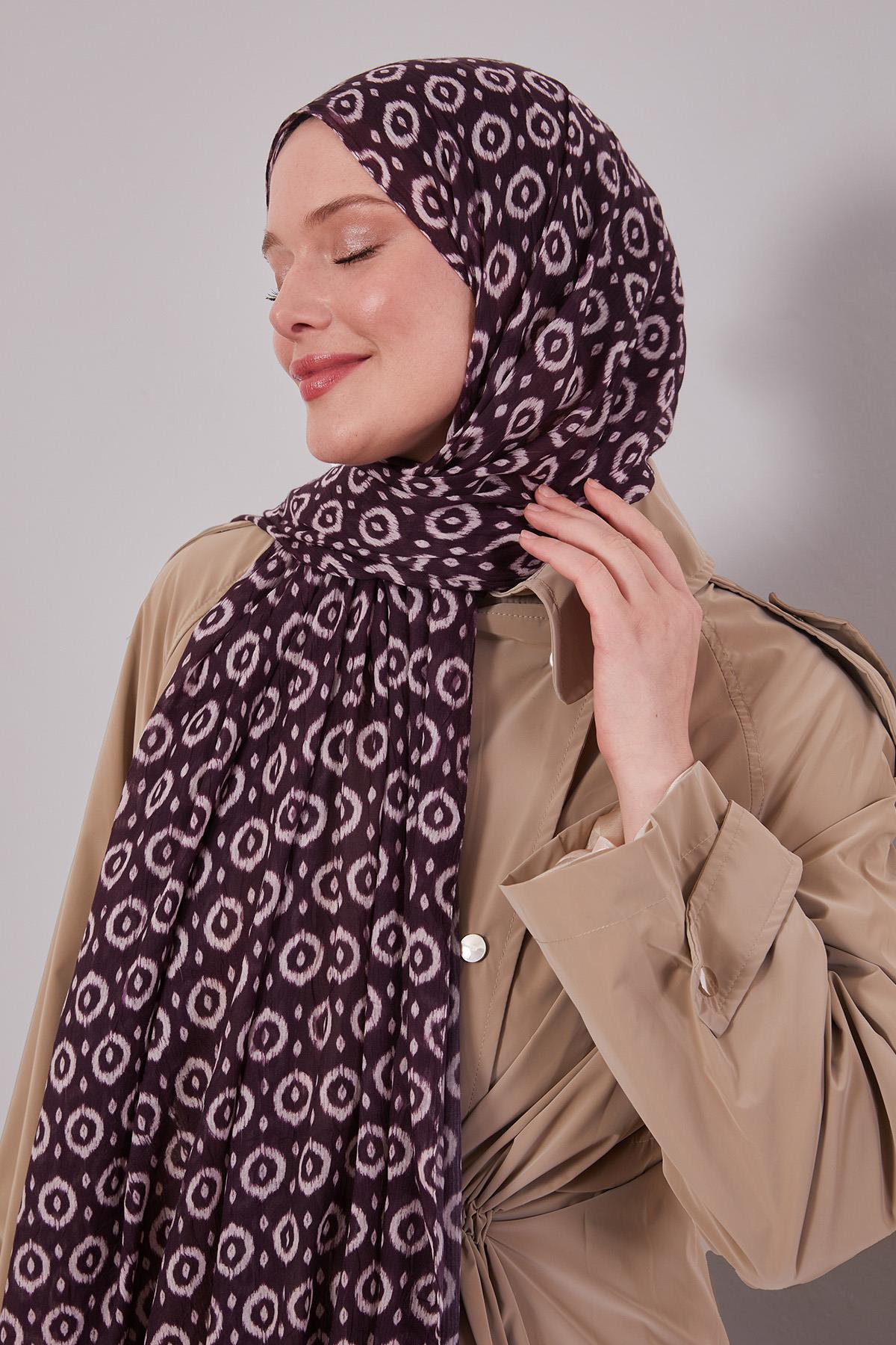 Fivescarf Mor Micro Desenli Craze Comfort Şal