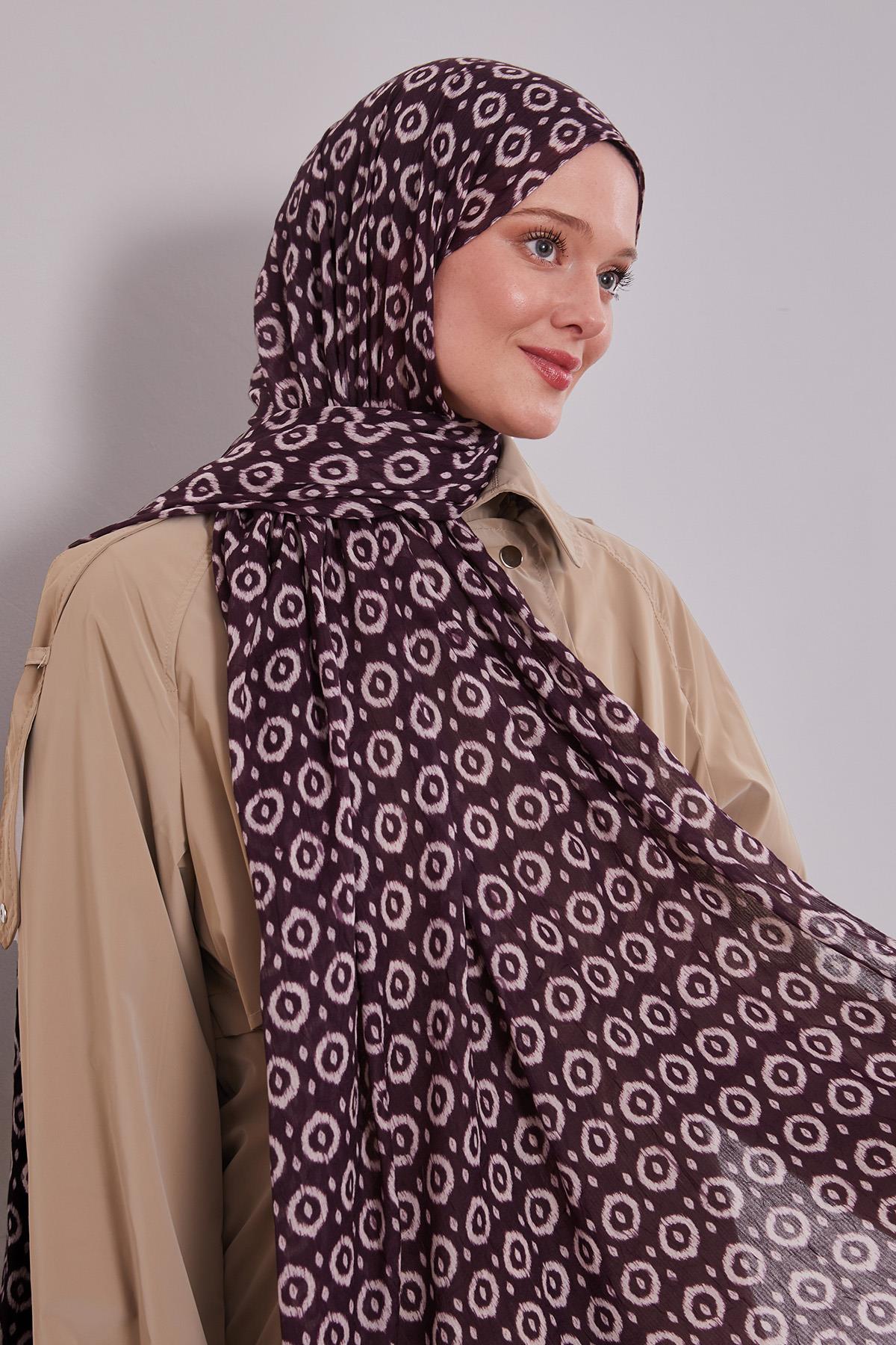 Fivescarf Mor Micro Desenli Craze Comfort Şal