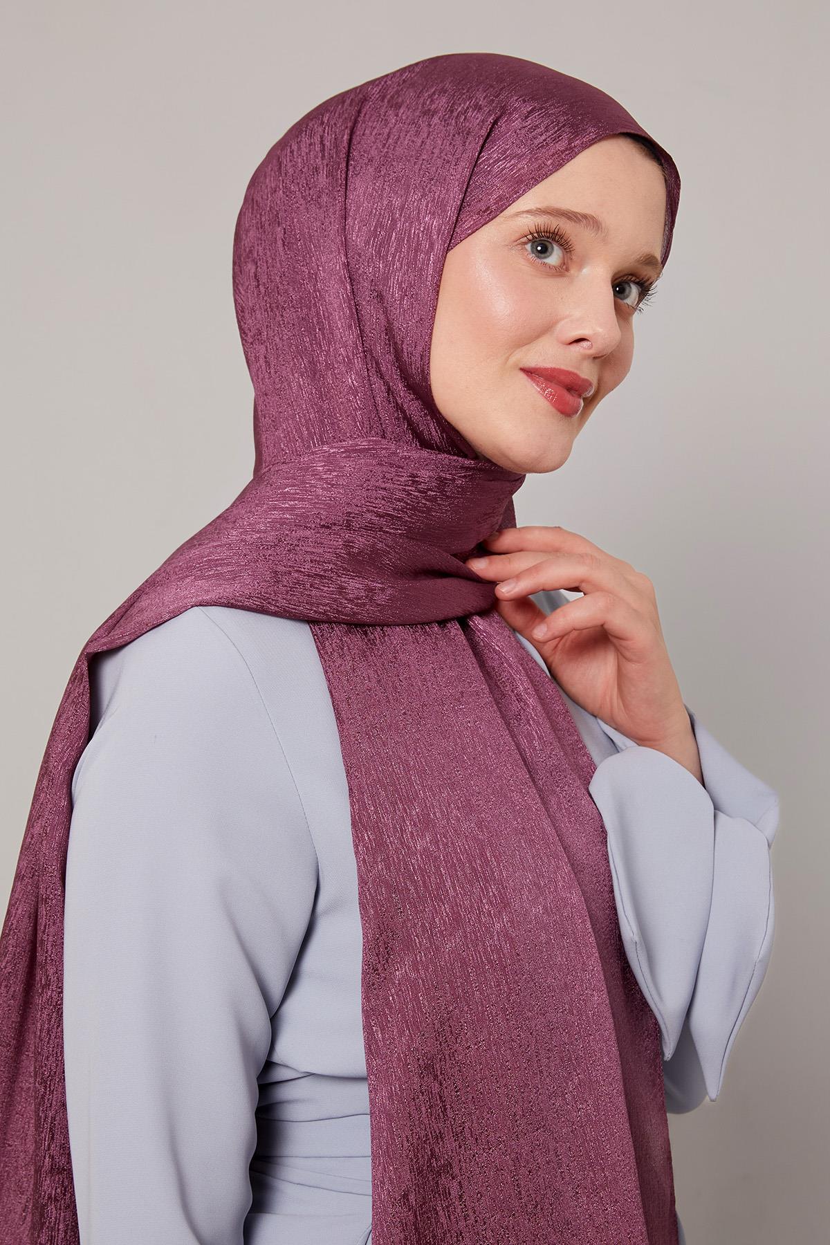 Fivescarf Mor Simli Diamond Şal