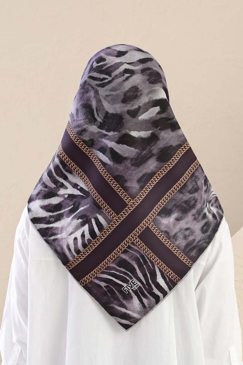 Fivescarf Mor Twill Digital Eşarp