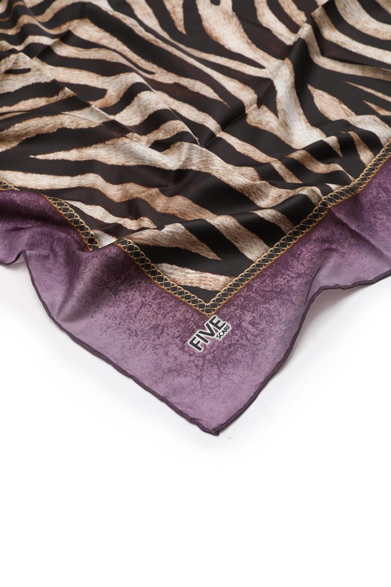 Fivescarf Mor Twill Digital Eşarp