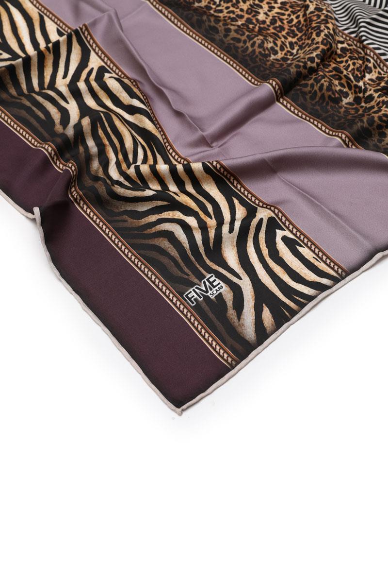 Fivescarf Mor Twill Digital Eşarp