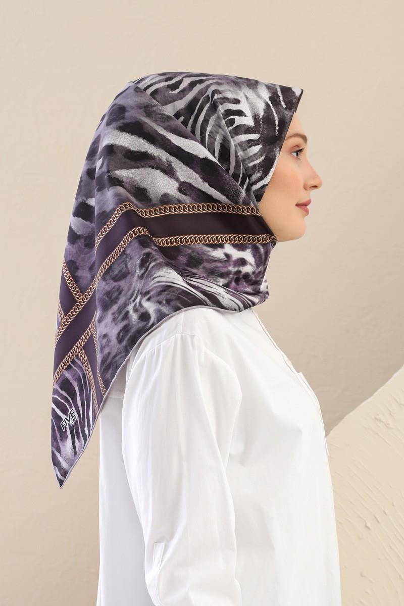 Fivescarf Mor Twill Digital Eşarp