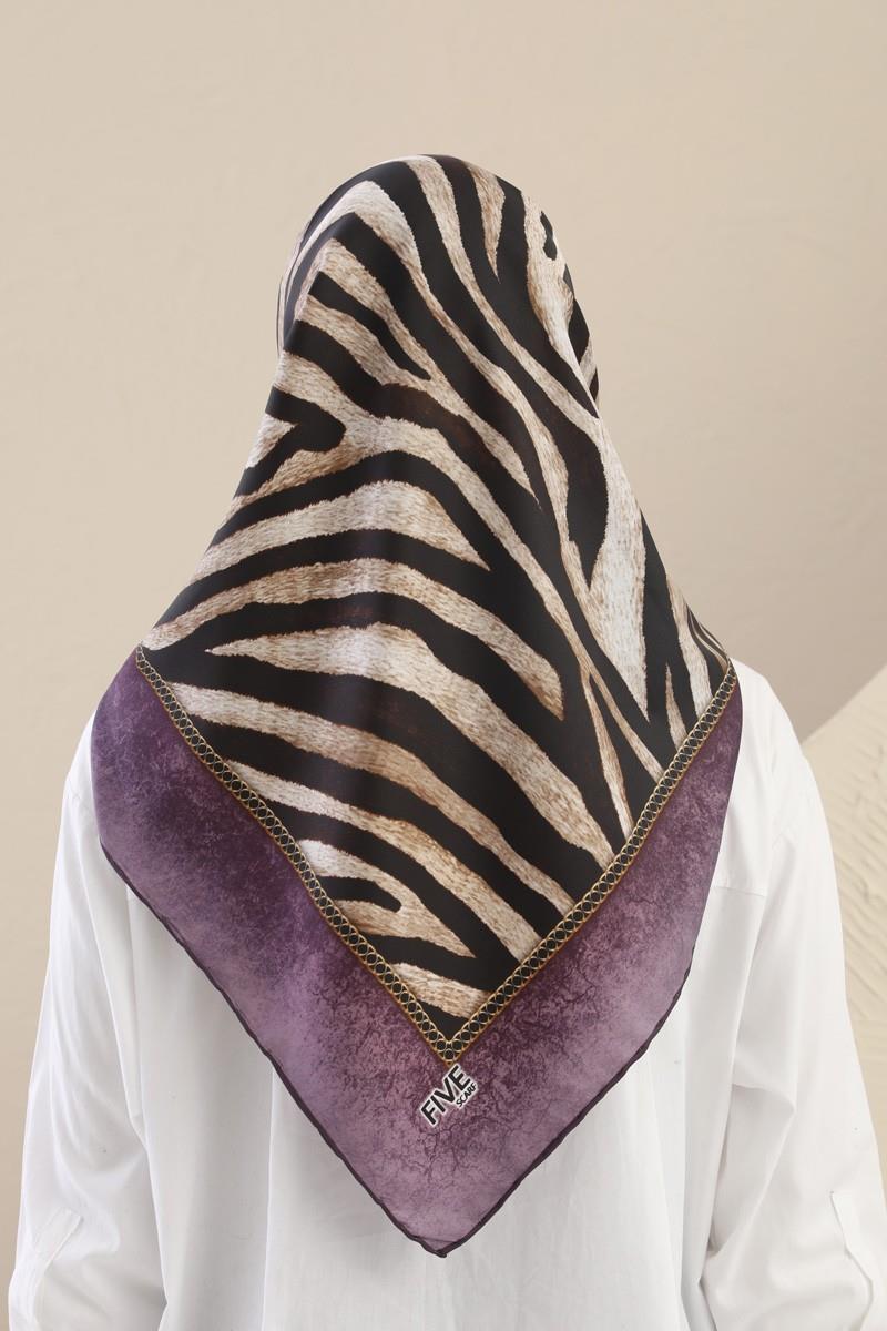 Fivescarf Mor Twill Digital Eşarp