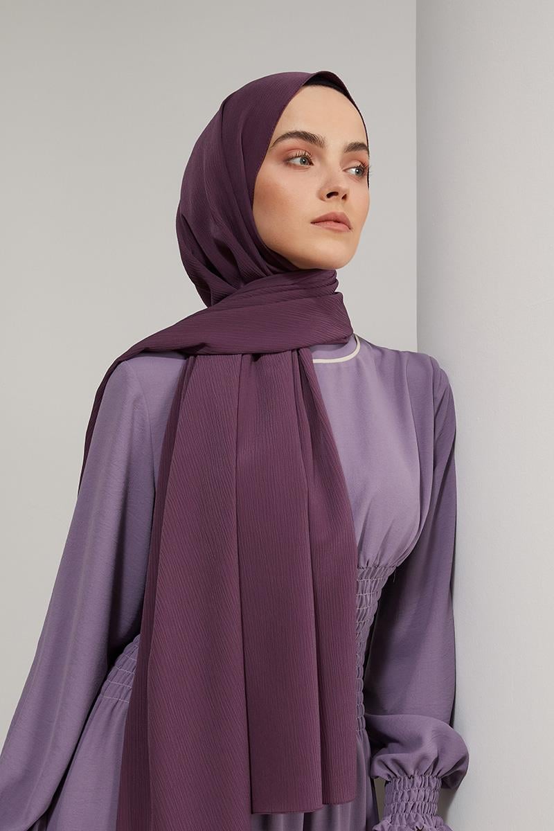 Fivescarf Mürdüm Krinkıl Şal