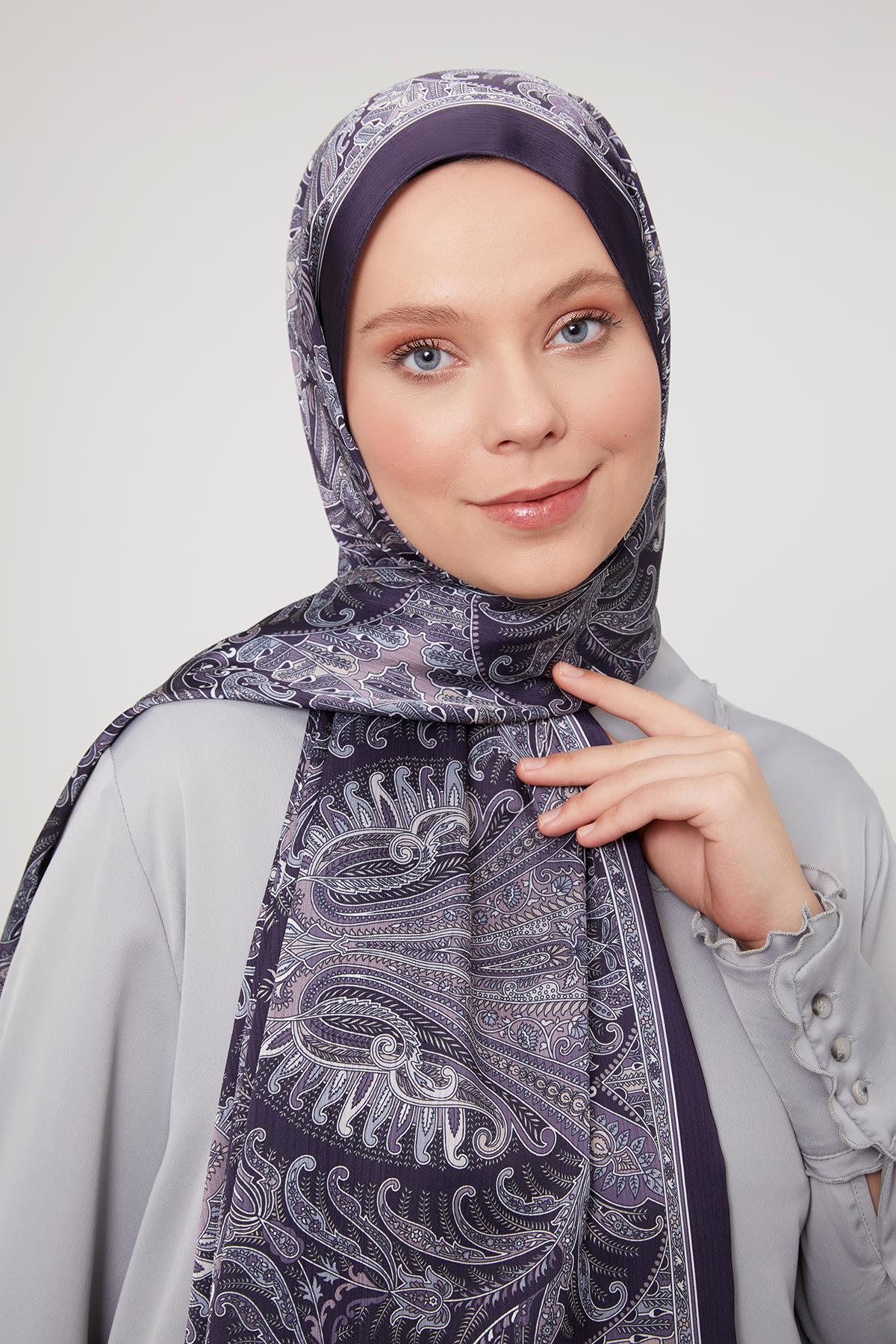 Fivescarf Mürdüm Motif Desen Brand Şal