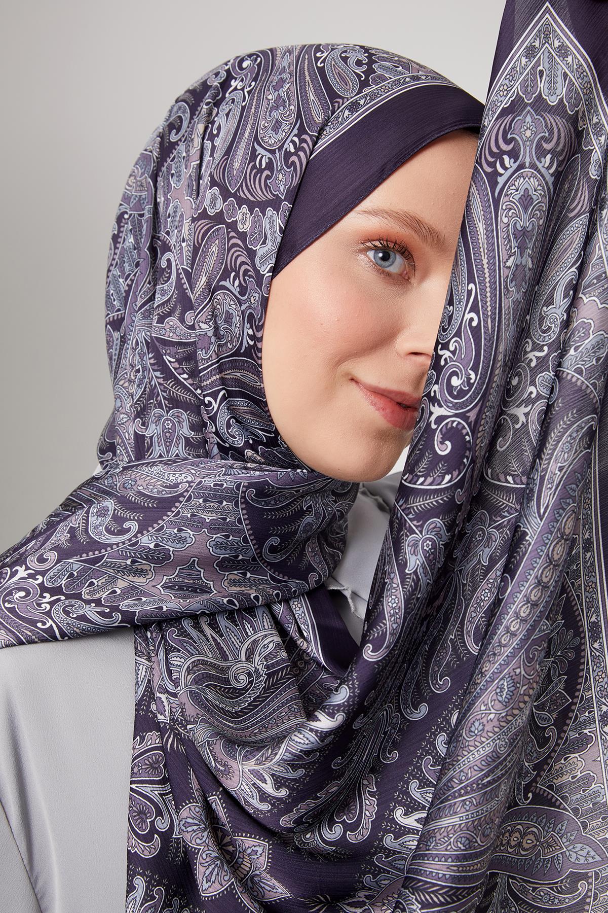 Fivescarf Mürdüm Motif Desen Brand Şal