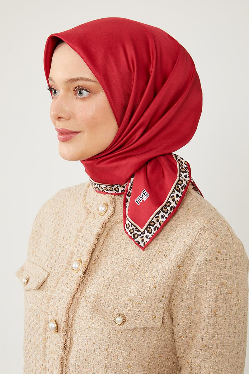 Fivescarf Nar Çiçeği Twill Digital Eşarp
