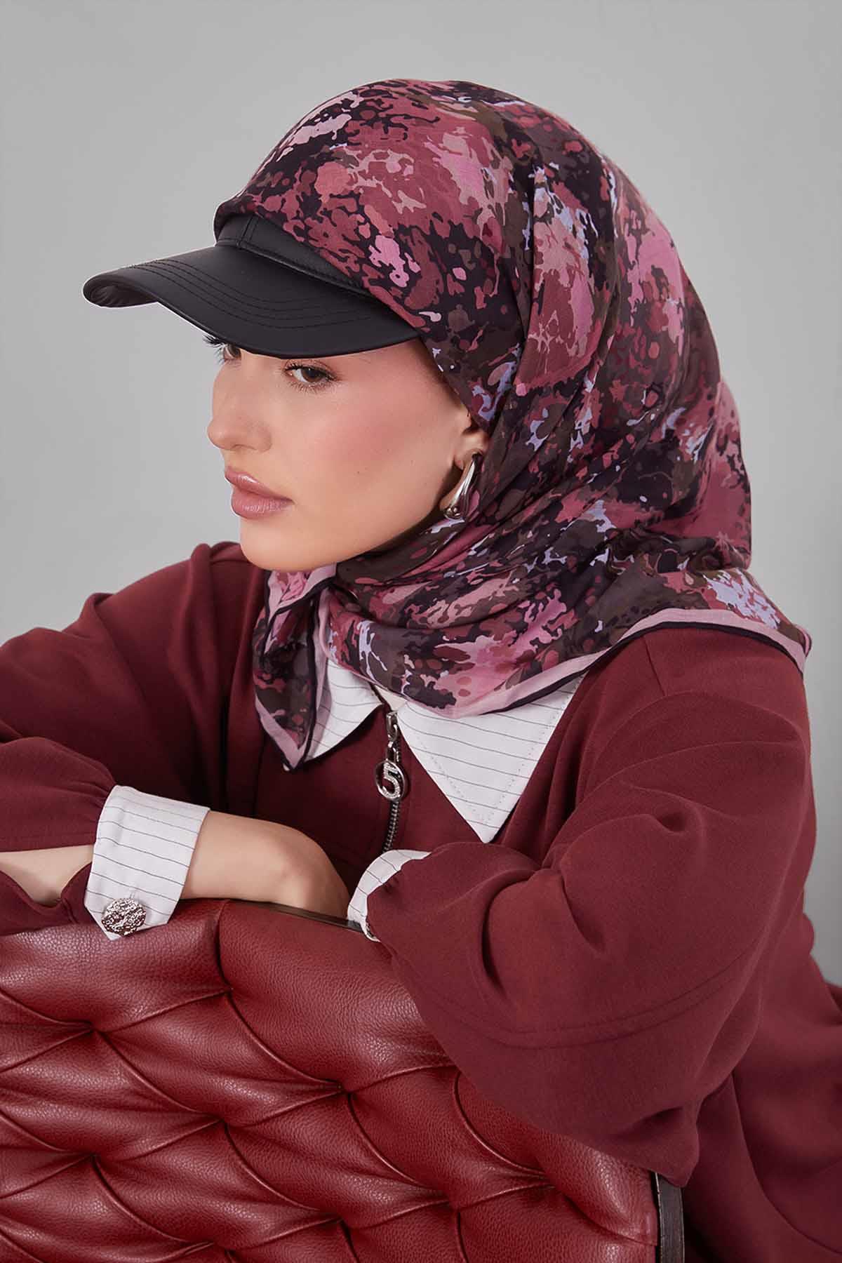 Fivescarf Pembe Damla Desen Silk Coton Eşarp