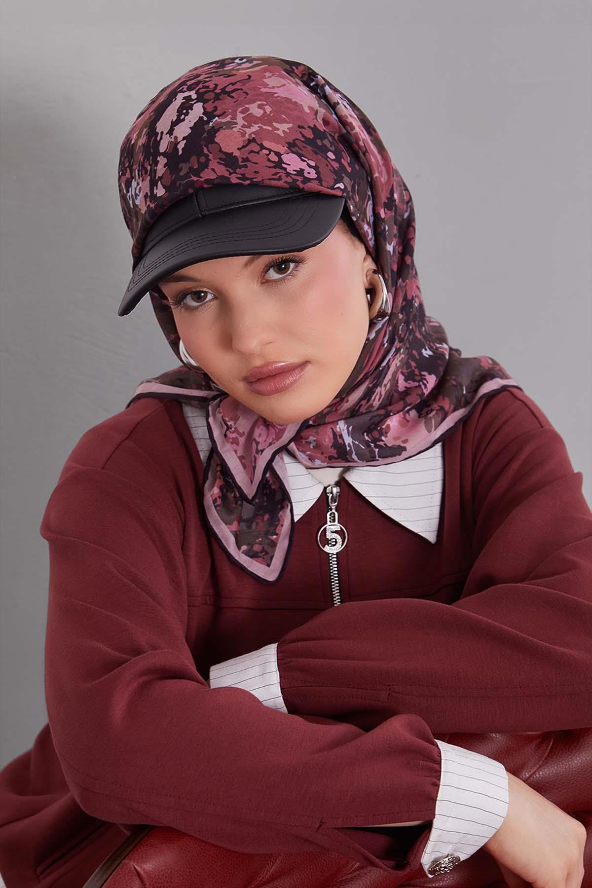 Fivescarf Pembe Damla Desen Silk Coton Eşarp