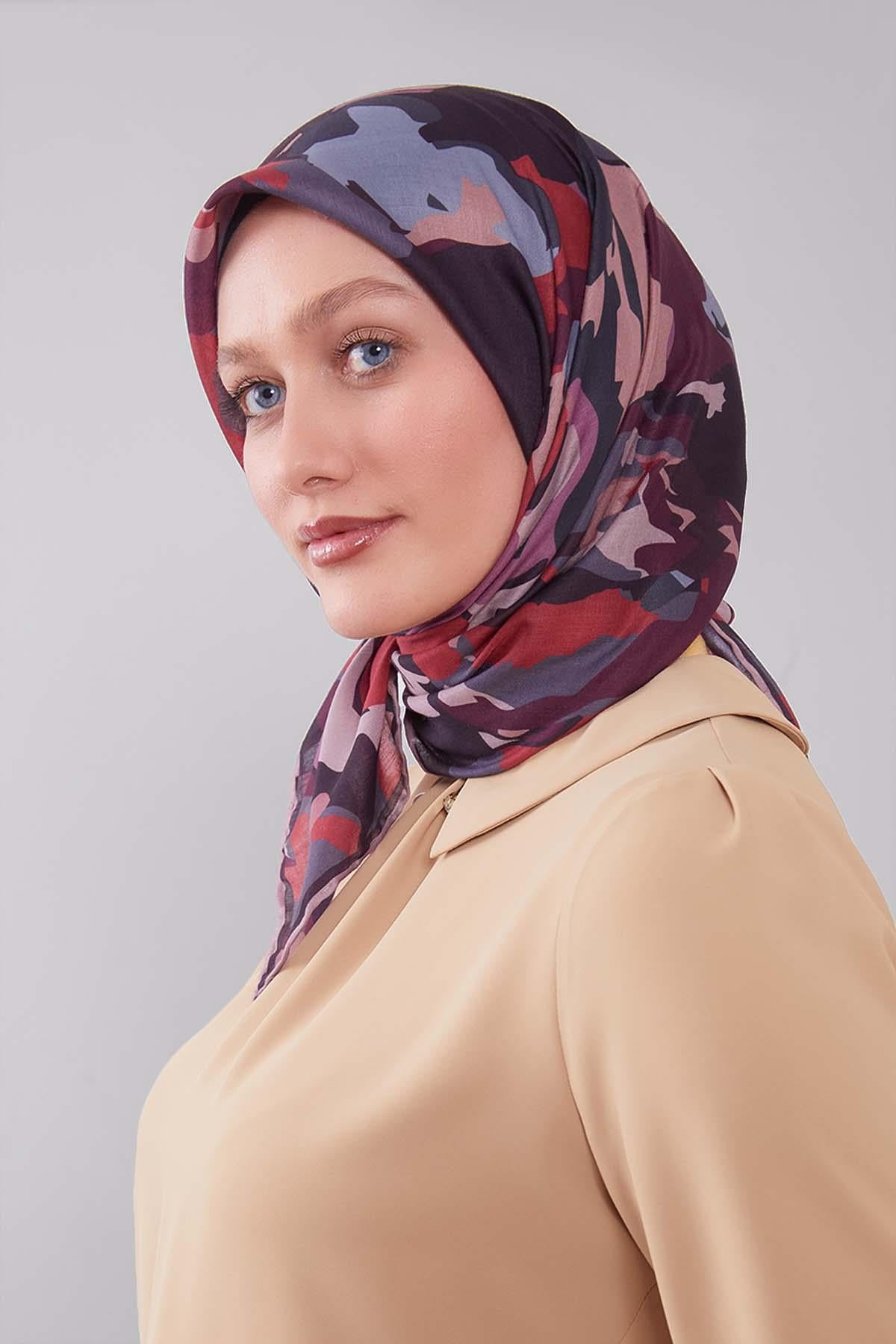 Fivescarf Pembe Karışık Desen Silk Coton Eşarp