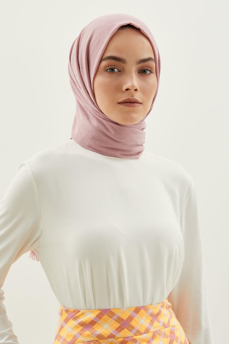 Fivescarf Pembe Naturel Pamuk Şal