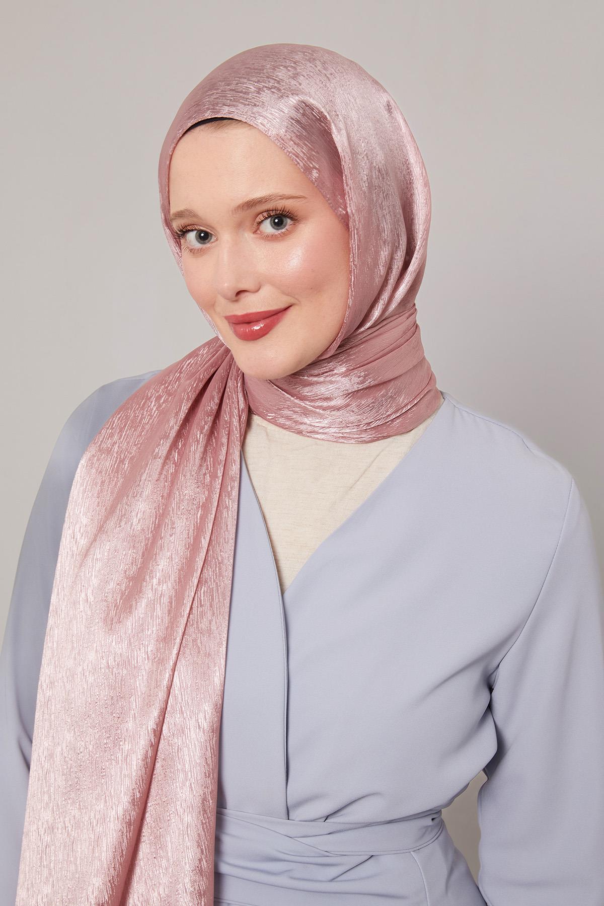 Fivescarf Pembe Simli Diamond Şal