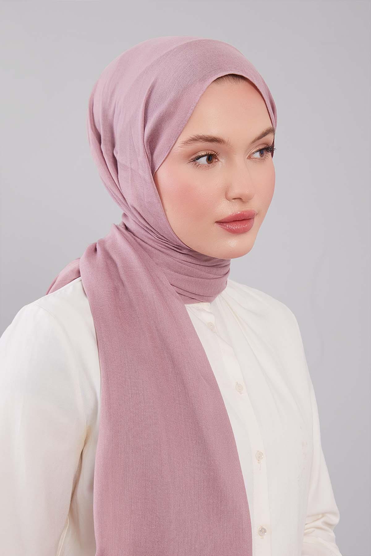 Fivescarf Pembe Viskon Modal Düz Şal