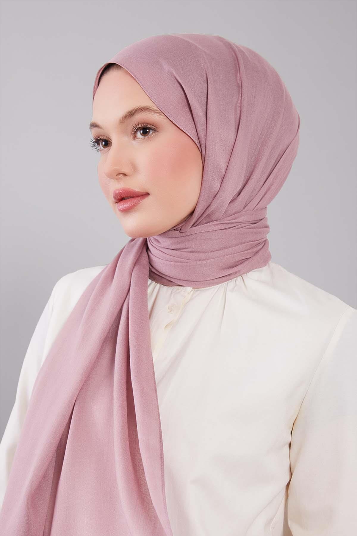 Fivescarf Pembe Viskon Modal Düz Şal