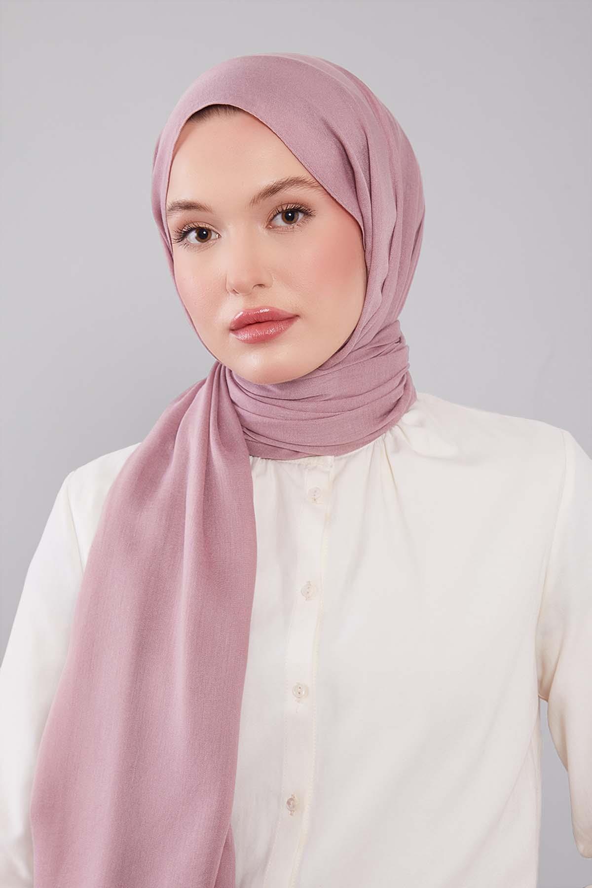 Fivescarf Pembe Viskon Modal Düz Şal