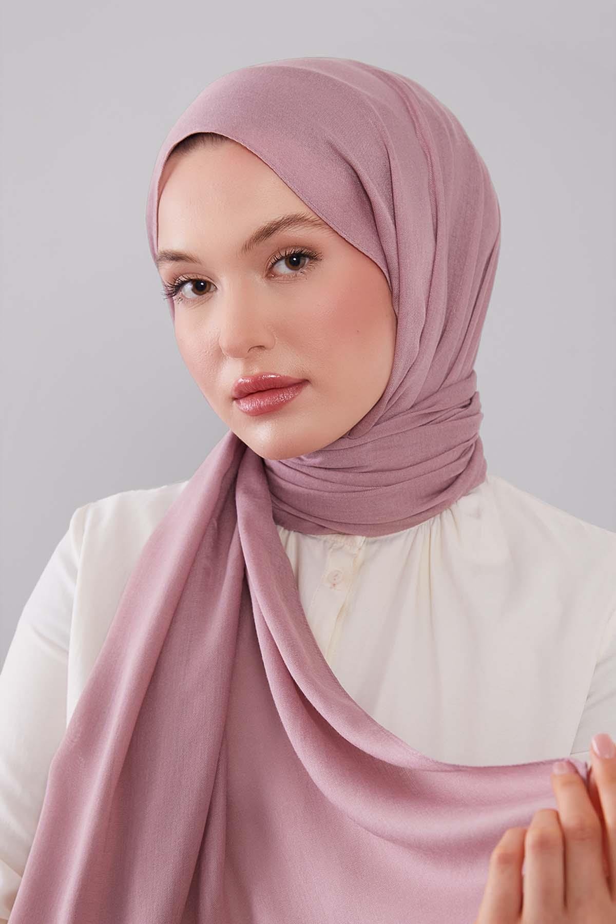 Fivescarf Pembe Viskon Modal Düz Şal